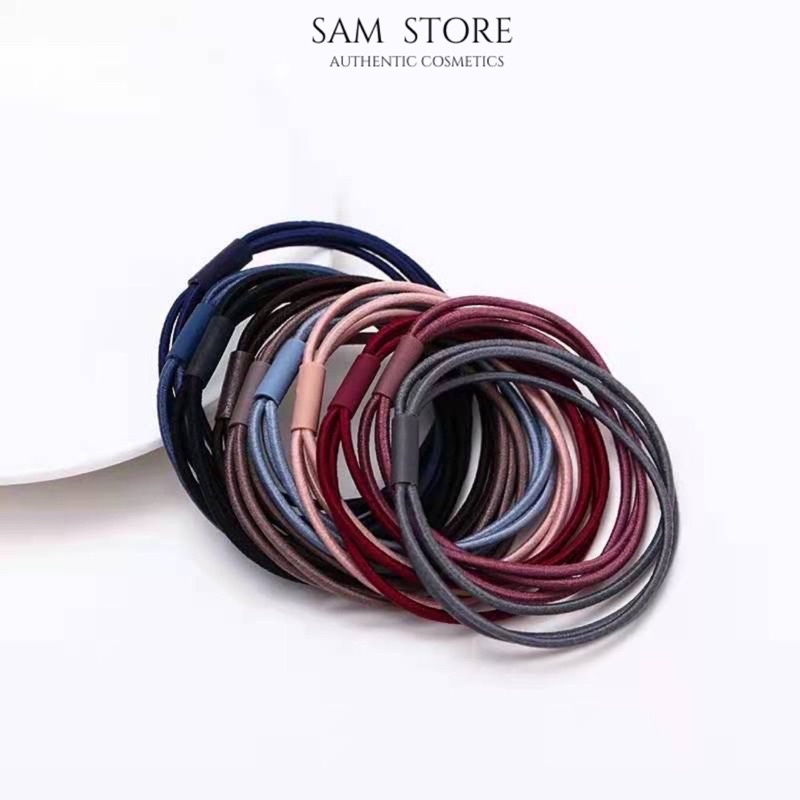 Dây buộc tóc, chun buộc tóc 3 sợi siêu dai nhiều màu