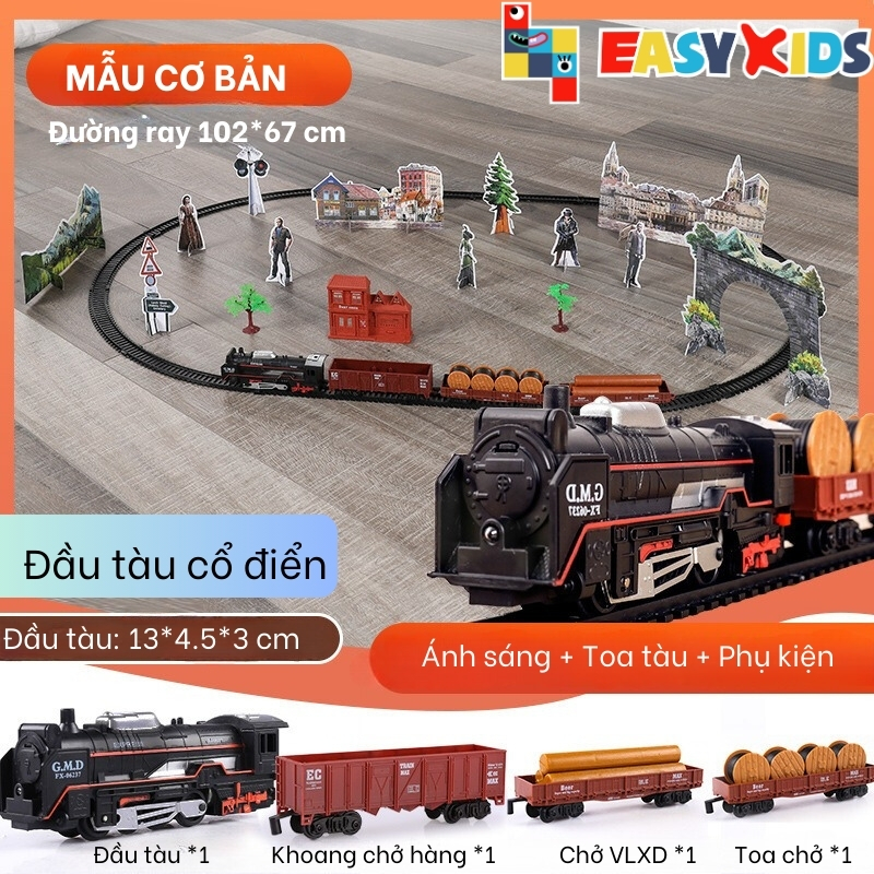 Xe lửa đồ chơi, tàu hỏa cho bé có nhiều phiên bản nhả khói hơi nước, đèn và âm thanh