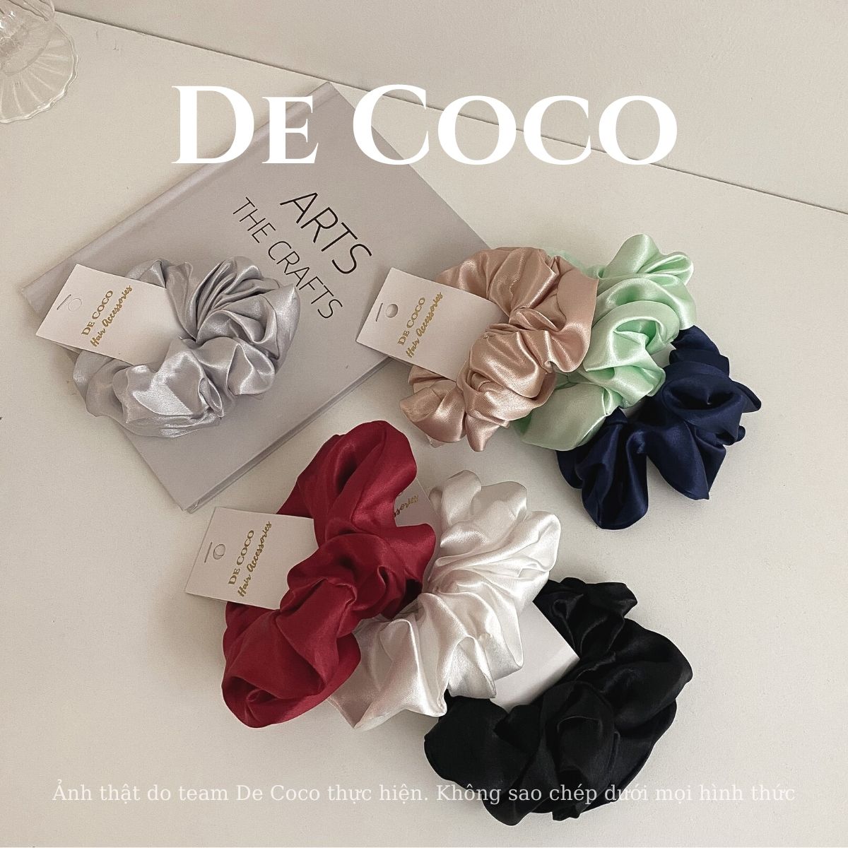 Scrunchies lụa satin, chun buộc tóc decoco.accessories