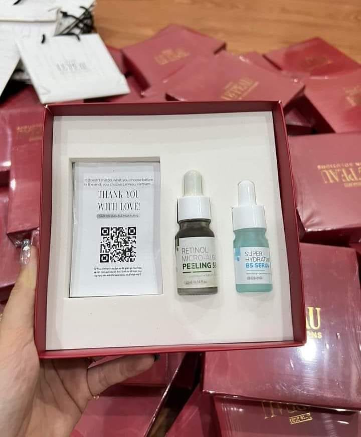 Peel da vi tảo retinol lepeau hoàng thiên sâm tái tạo da 10ml