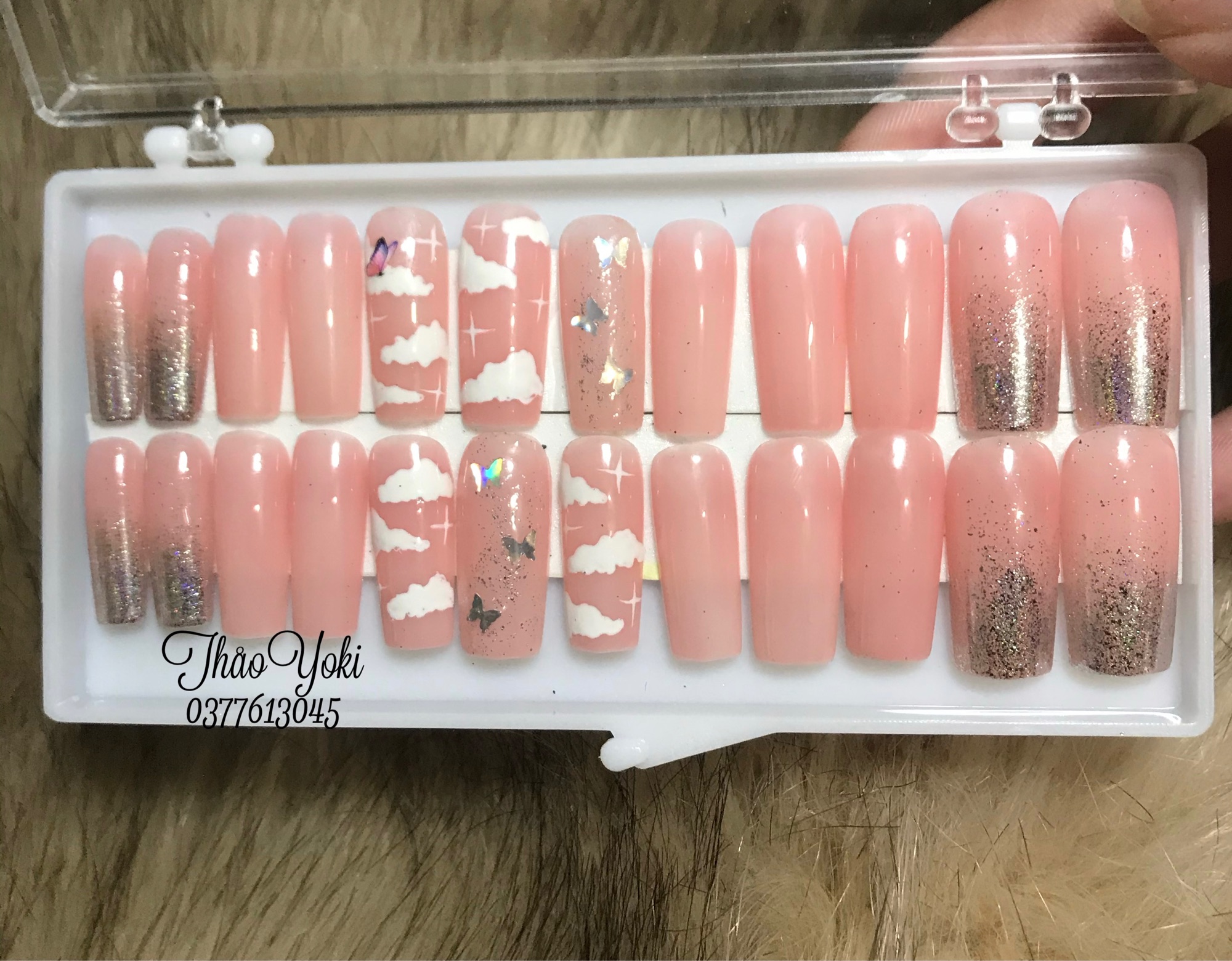 Móng tay giả Nail thiết kế Nailbox bộ 24móng (ảnh thật)