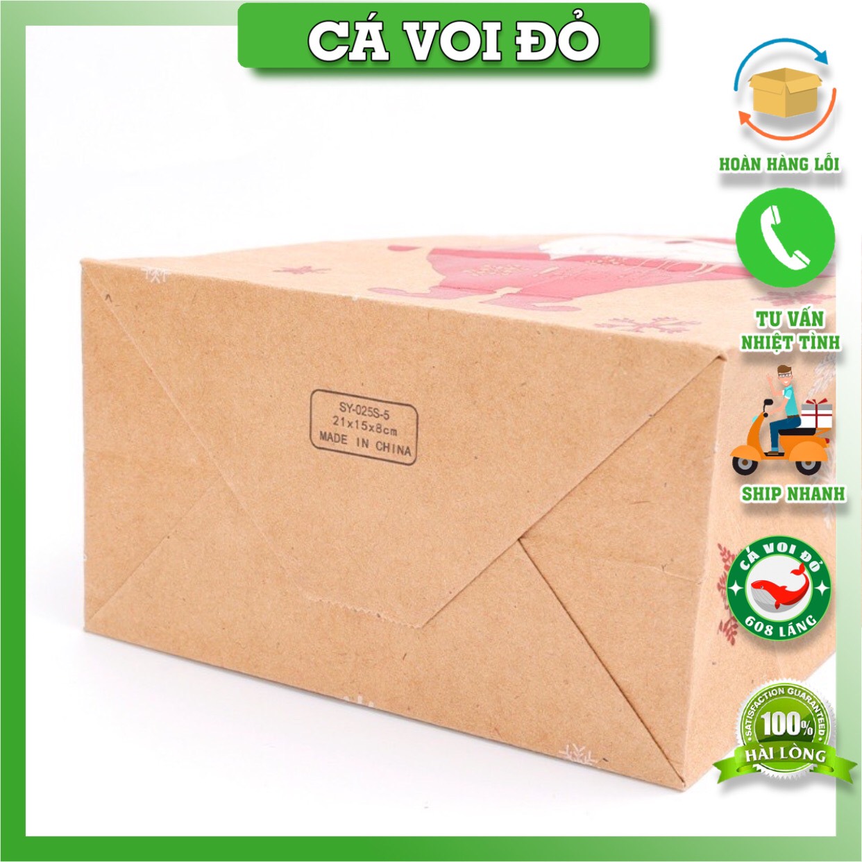 Túi Giấy kraft Đựng Quà Giáng Sinh Noel Dễ Thương