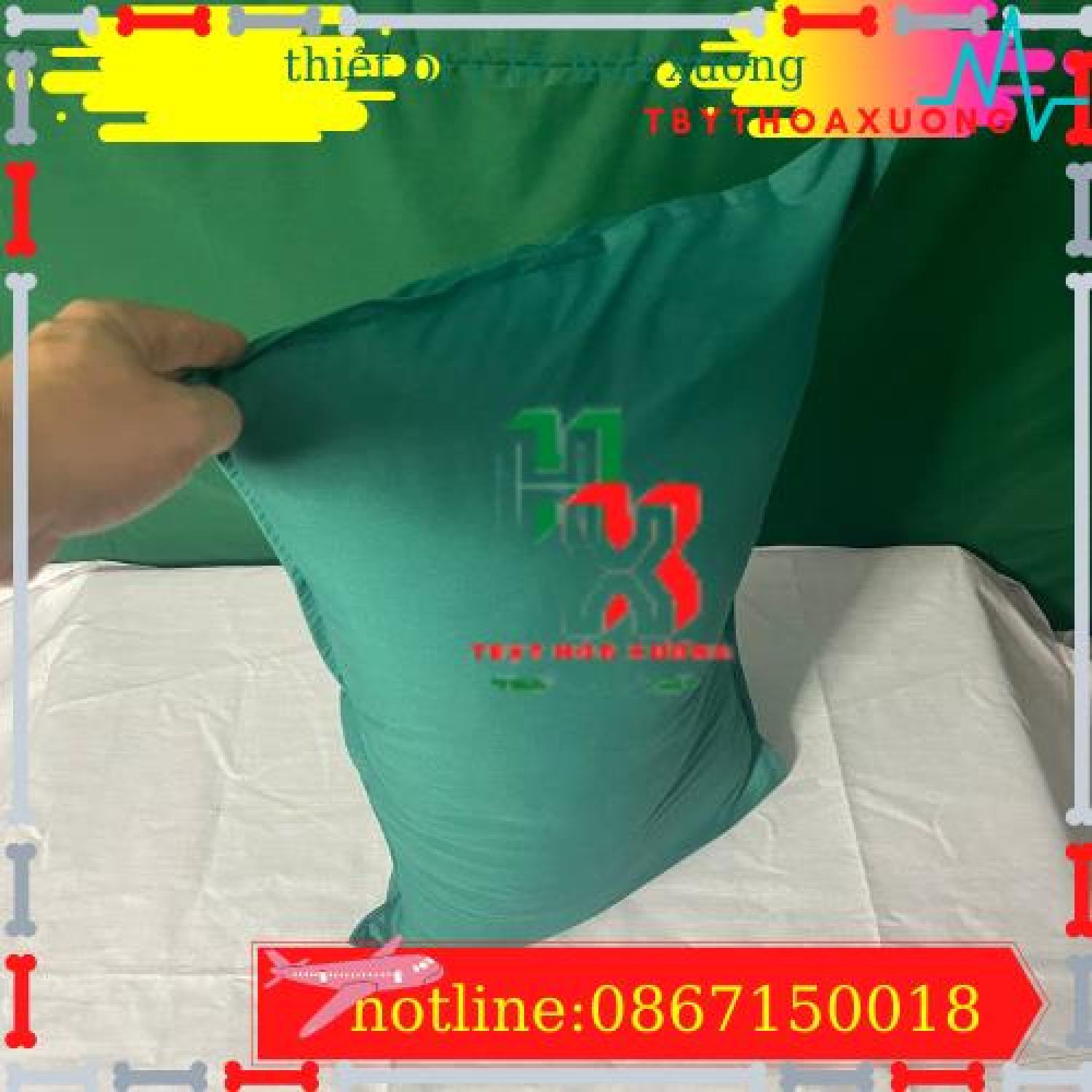 Vỏ Gối y tế màu trắn-,màu xanh