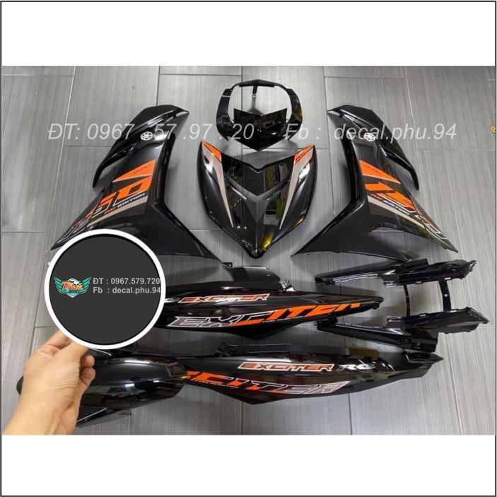 Tem rời exciter 150 cam đen bản mới 2020