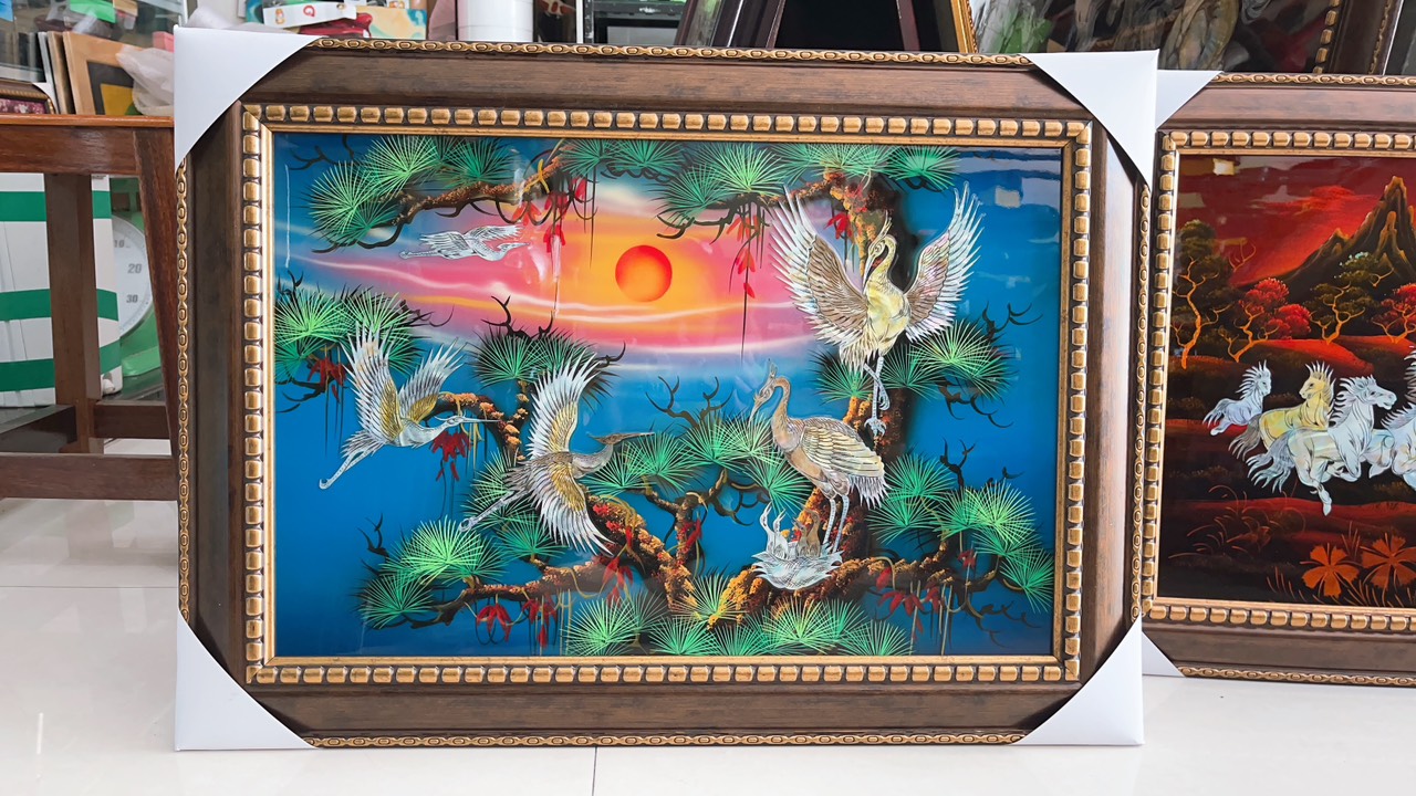 Tranh sơn mài Thanh Bình Lê- KHẢM CỪ cao cấp size 40x60 cm