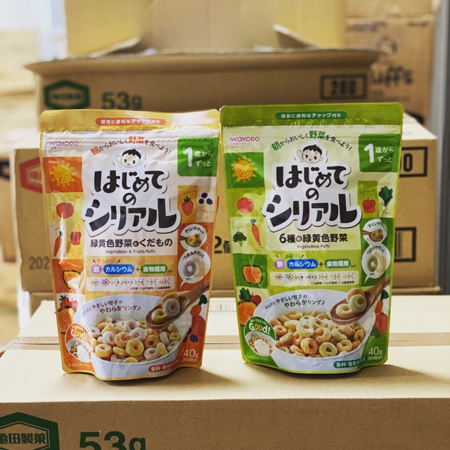 [8/2021] Ngũ cốc WAKODO cho bé 12m+ (túi zip 40g) - Vị trái cây (vàng)