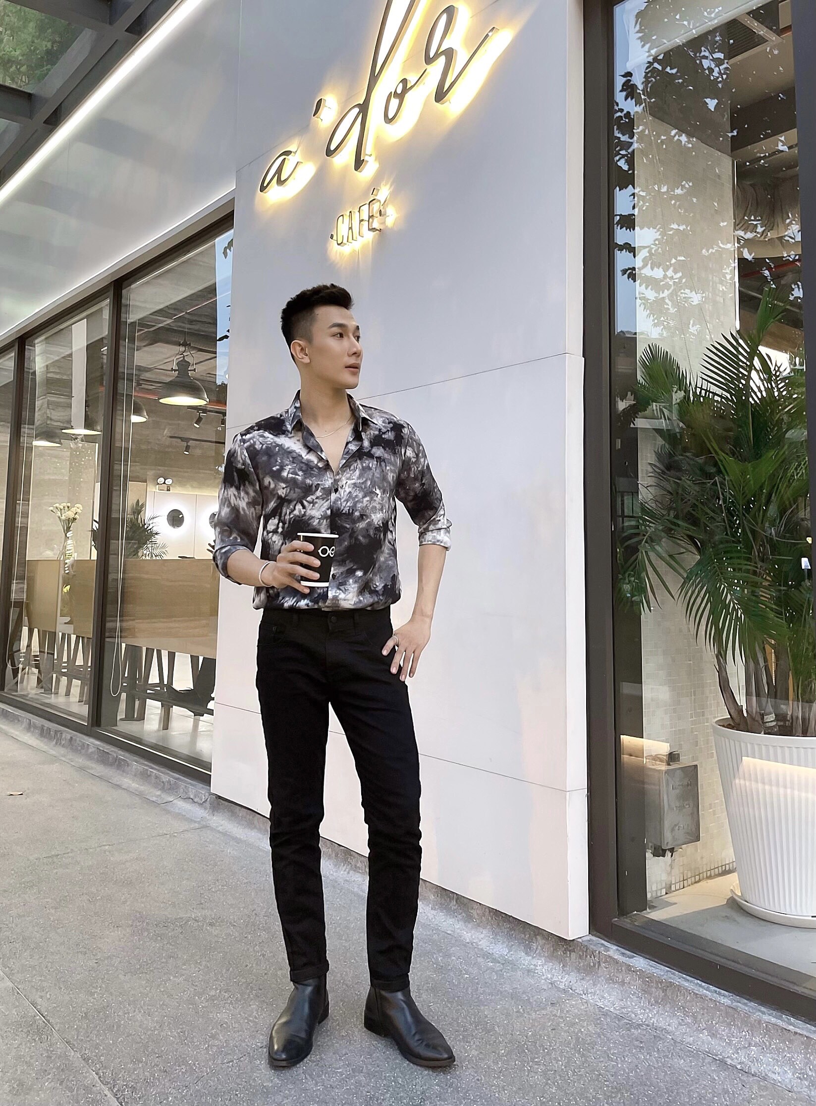 Áo sơ mi nam hàn quốc vải lụa cao cấp S18