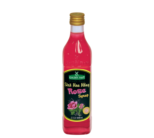 Siro Golden Farm hương Hoa hồng (Rose) Chai 520ml - Gia store