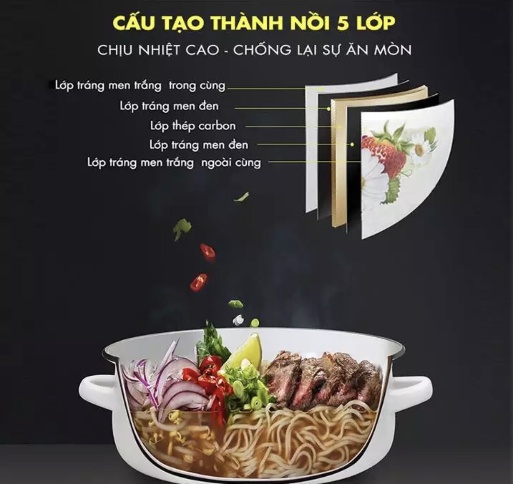 [HCM]Nồi tráng men Mishio mk81 cỡ lớn 26 cm