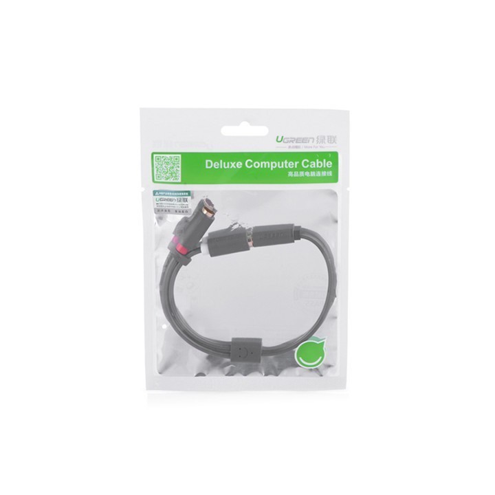 (20cm) Cáp chuyển đổi 3.5mm sang 2 đầu RCA - Ugreen 10562