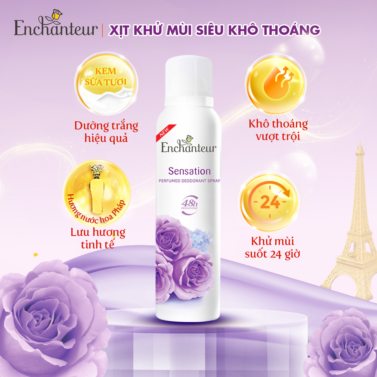 Combo 3 Xịt Khử mùi Charming và Sensation 150ml/Chai