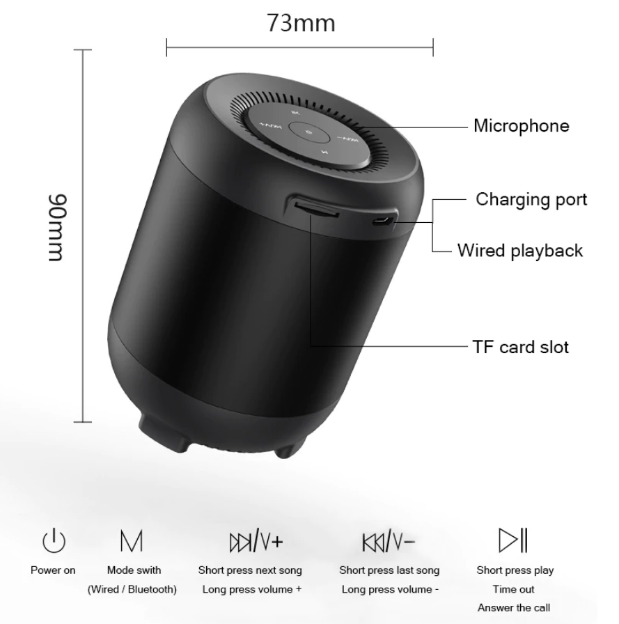 Loa Bluetooth Q33 âm vòm 6D siêu BASS âm thanh HiFi, Pin TRÂU 1200mAh sử dụng lên đến 20h