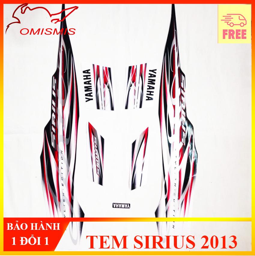 Bộ tem rời tem decal tem mẫu zin tem xe máy tem full 3 lớp cho sirius đời 2013 màu bạc