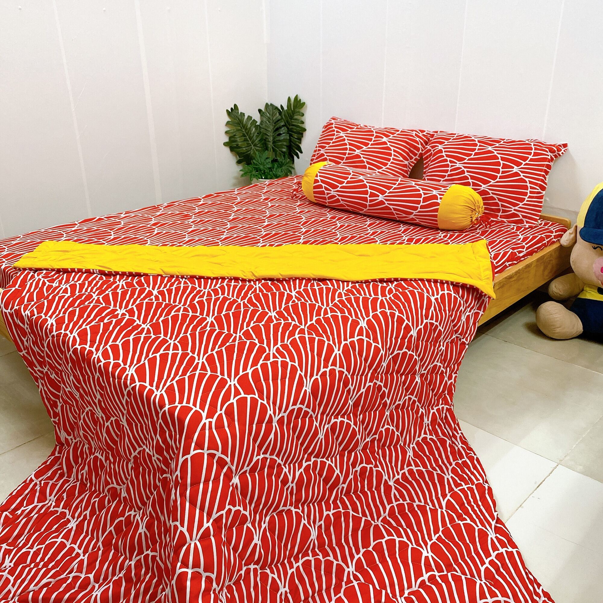 (HÀNG GIÁ XƯỞNG) Bộ drap thun Hàn Quốc (4 món) mẫu Sò