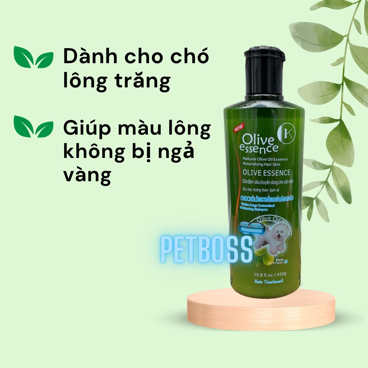 SỮA TẮM OLIVE ESSENCE CHO THÚ CƯNG CHAI 450ML