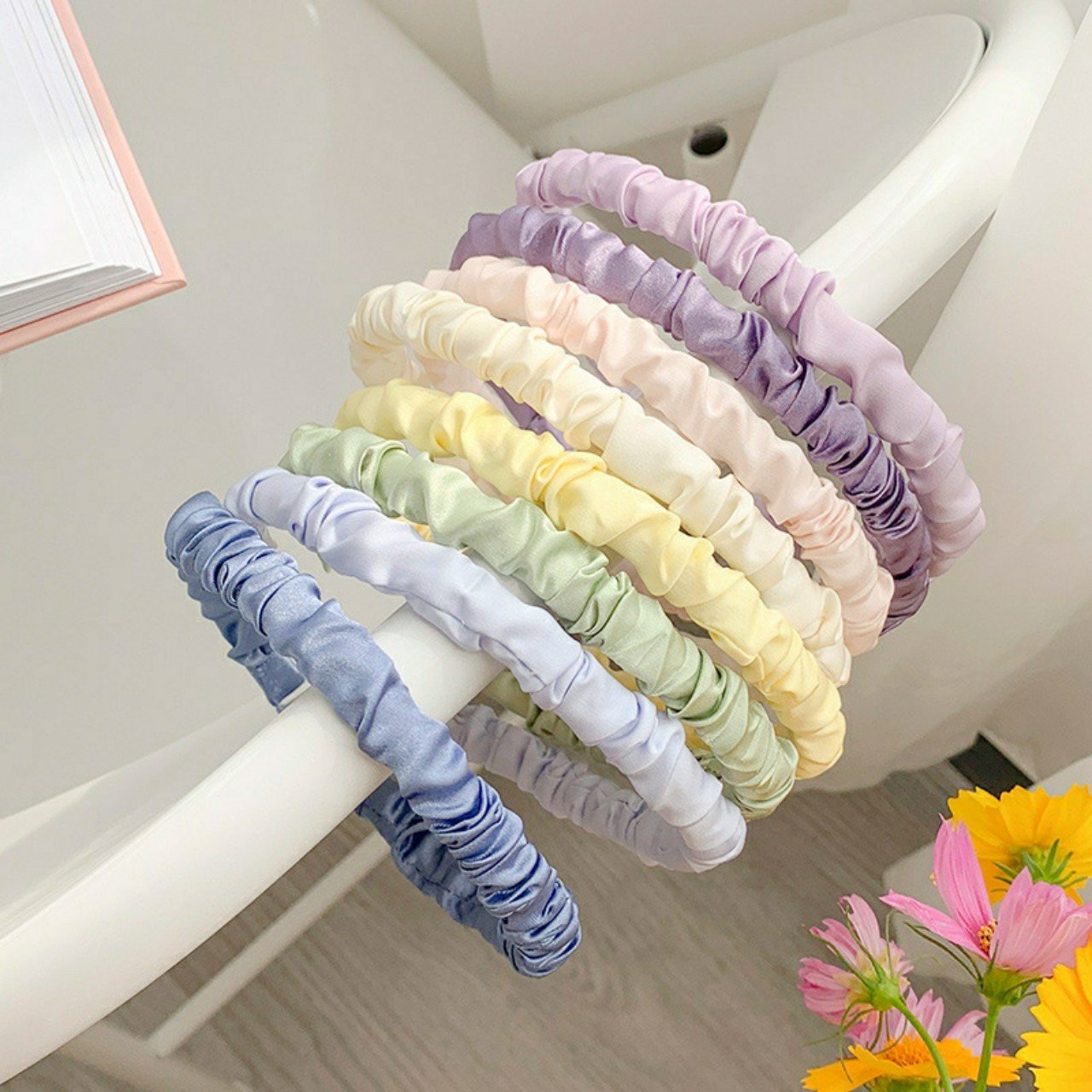 BĂNG ĐÔ TÓC VẢI SATIN NHÚN