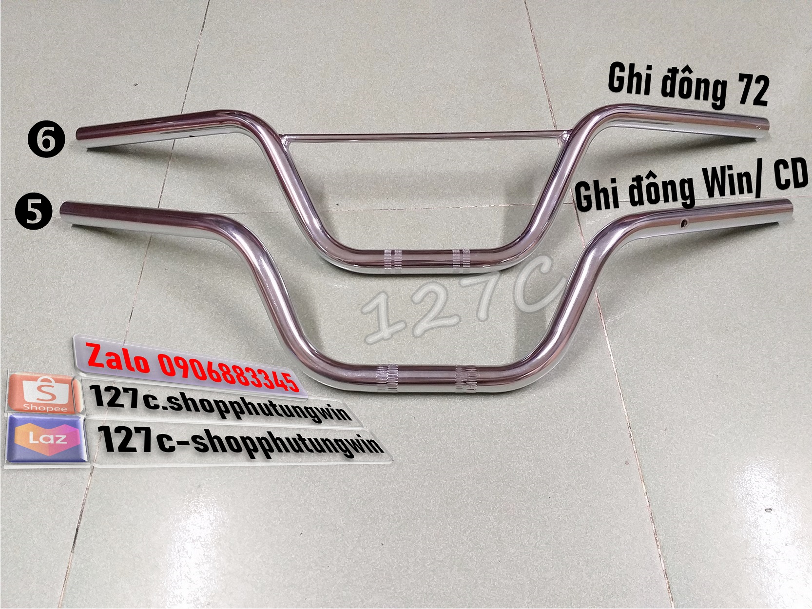 Ghi đông 67 / 68 / 72 / CD / CL / Win mạ crom Cafe Racer Tracker Classic