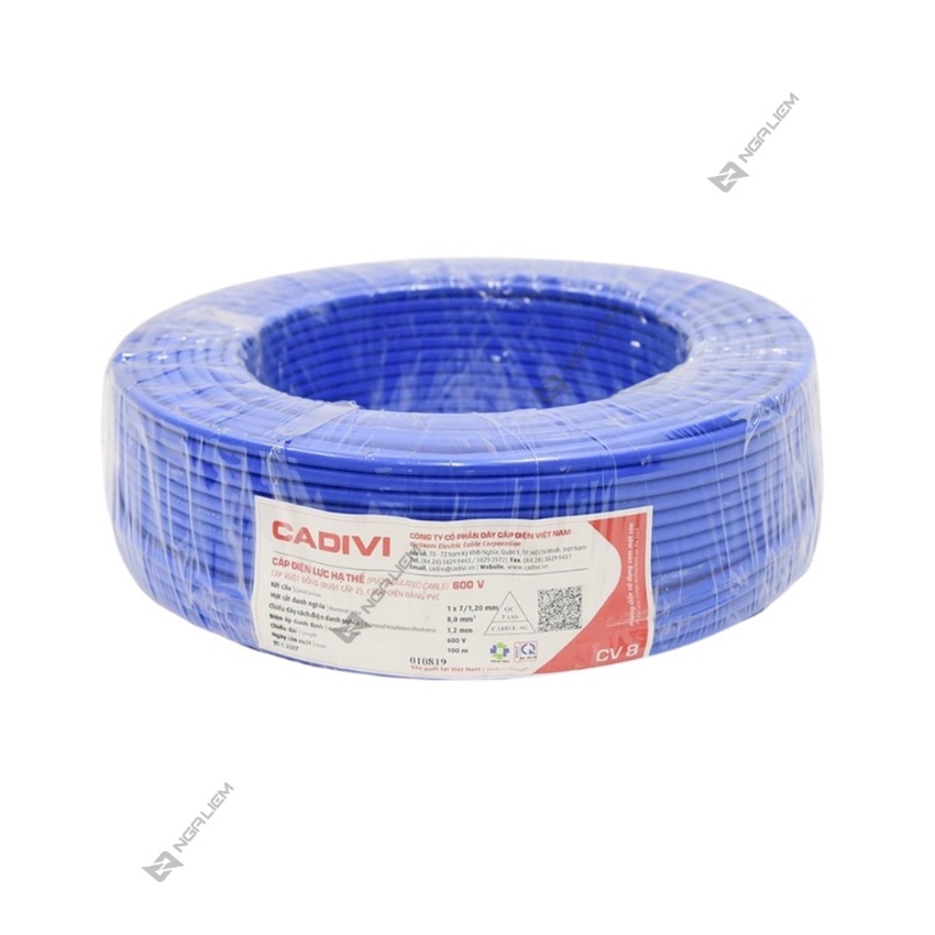 Dây điện đơn cv (1.0 - 1.5 - 2.0 - 2.5 - 3.5 - 4.0 - 5.5 - 6.0mm) cadivi (bán cuộn 100 ?mét)