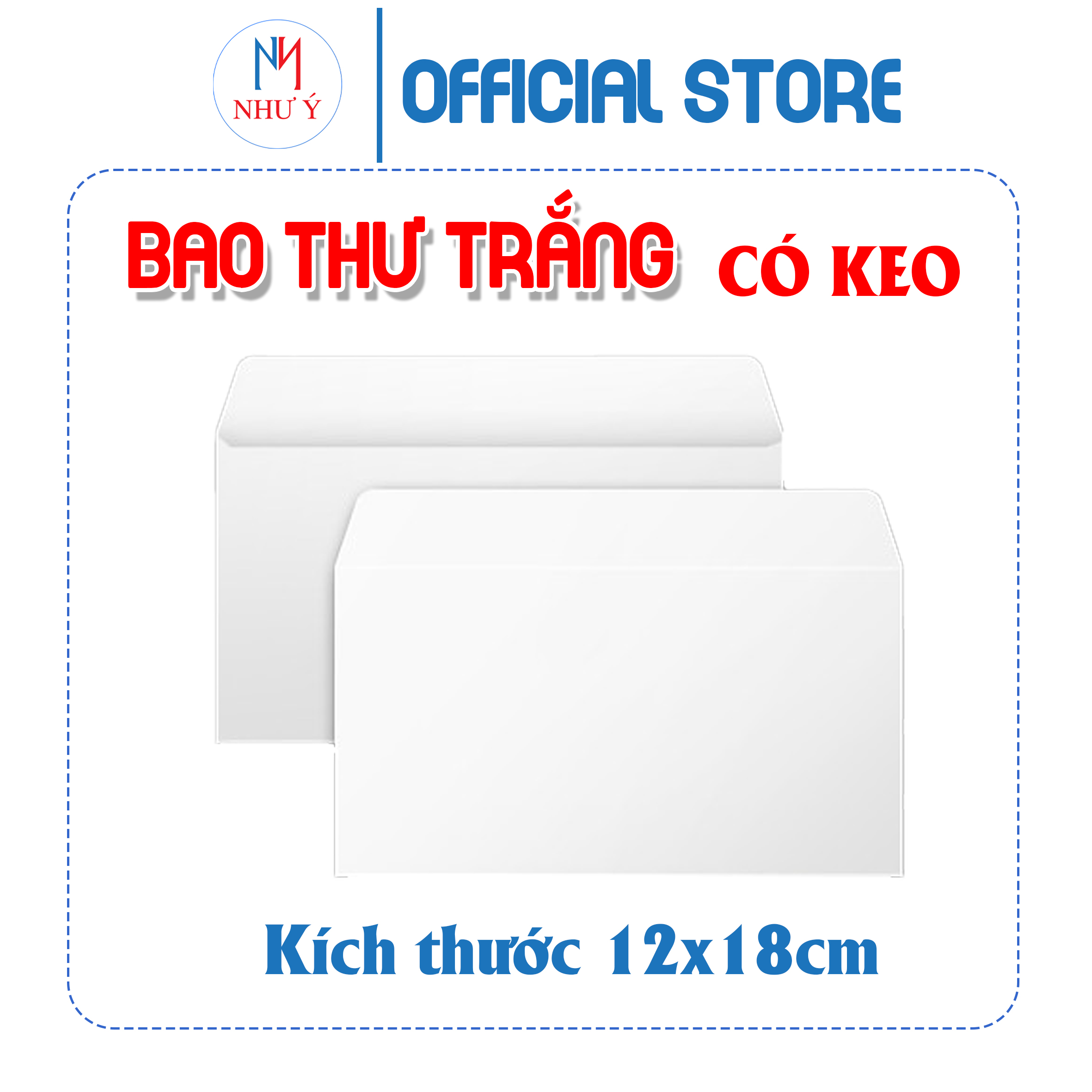 Bao thư trắng có keo (12x18)cm, {100cái}