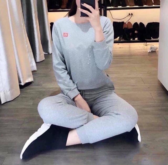( ẢNH THẬT) BỘ NỈ DA CÁ IN LOGO UNI CỰC ĐẸP, PHUONGMART