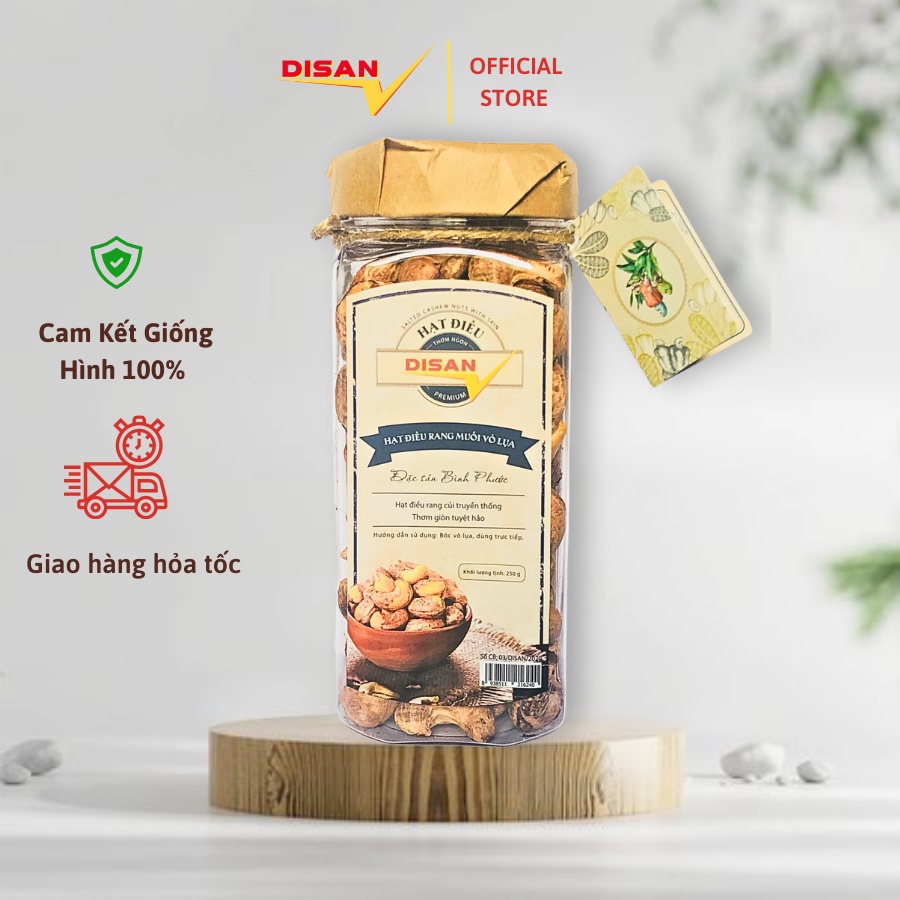 HẠT ĐIỀU RANG MUỐI VỎ LỤA  Chính gốc Bình Phước 250gr