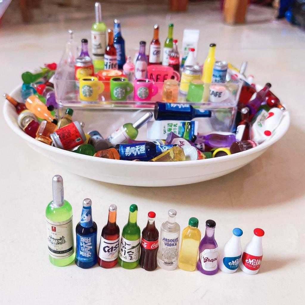 Charm chai nước, ly trà sữa mini, đồ chơi dễ thương, Dụng Cụ Charm Trang Trí - selenshop