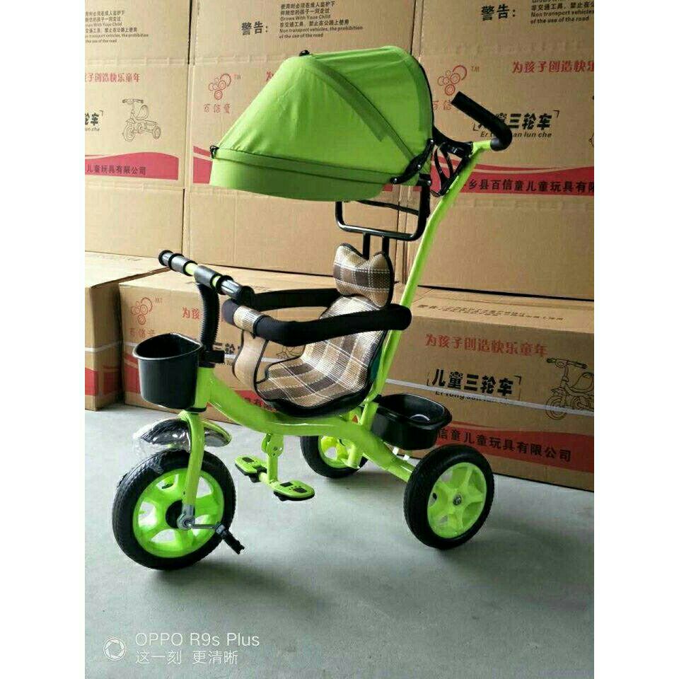 Xe dap  ba  bánh đẩy cán đẩy