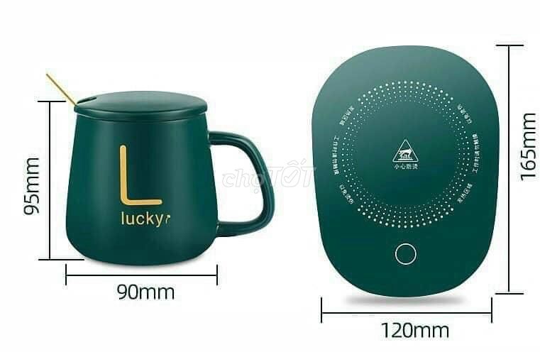 Đế Hâm Nóng Kèm Cốc Cafe Màu Xanh( Loại Mới)