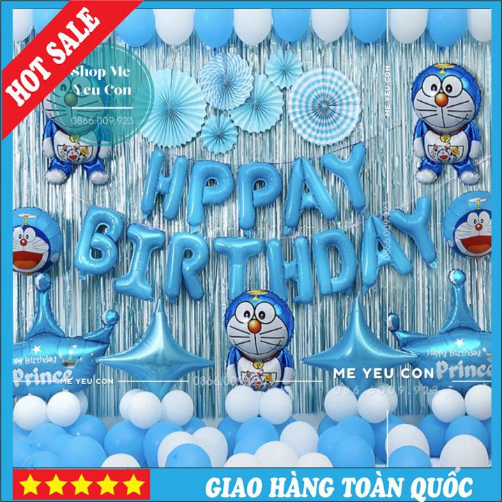 Combo Trang Trí Tiệc Sinh Nhật, Set Trang Trí Sinh Nhật Ddoremon