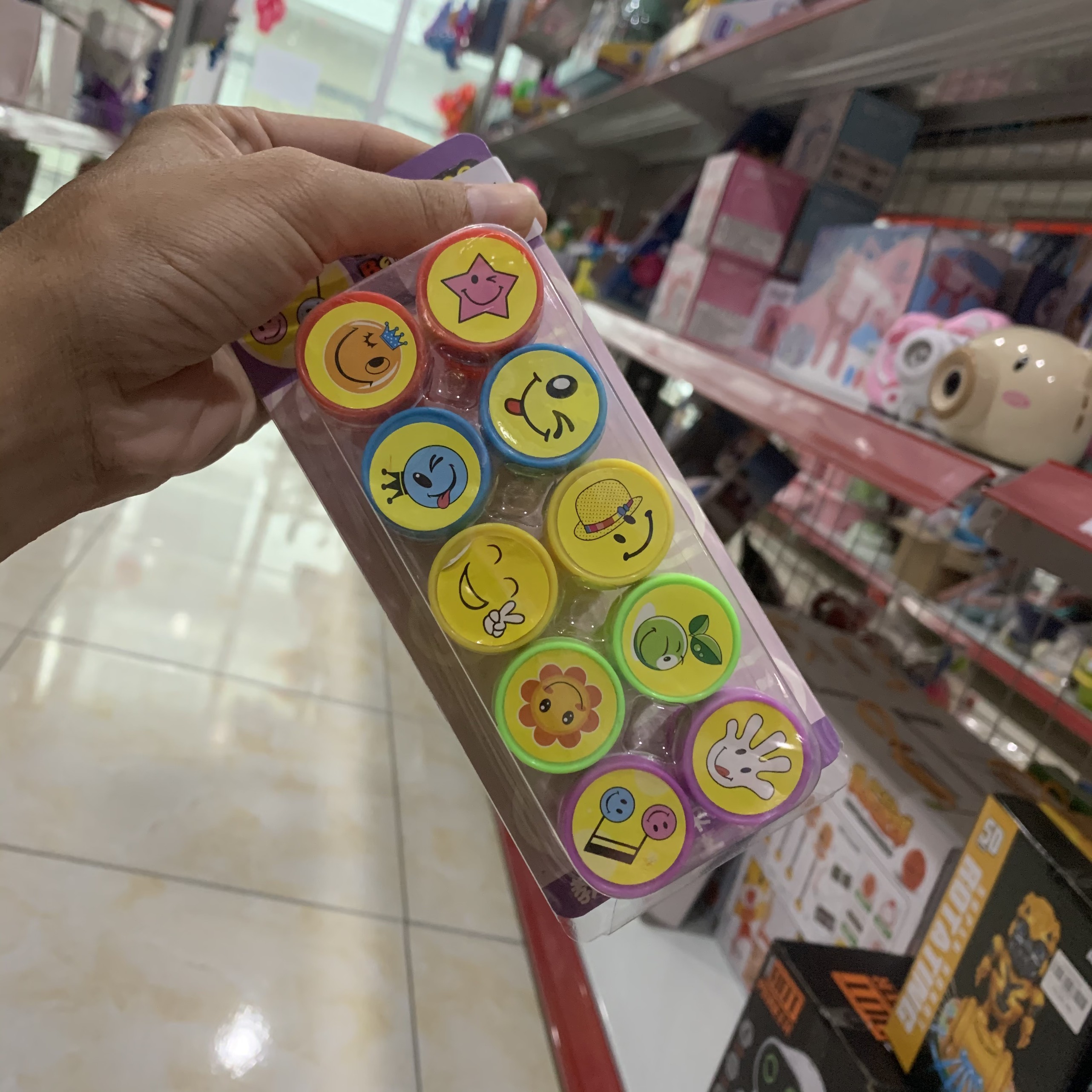 Bộ 10 con dấu đồ chơi cho bé in hình.