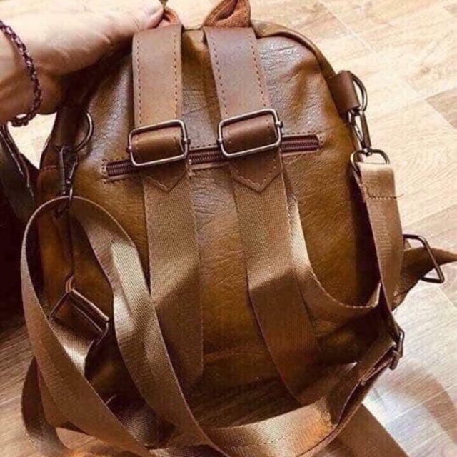 Balo gấu da Pu tặng kèm phụ kiện gấu