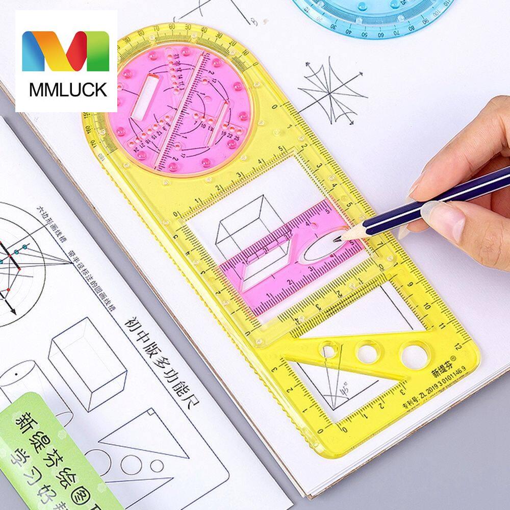 MMLUCK Multifunctional Architecture Supply For Students School Activity Geometric Ruler Protractor Drawing Template Measuring Tool