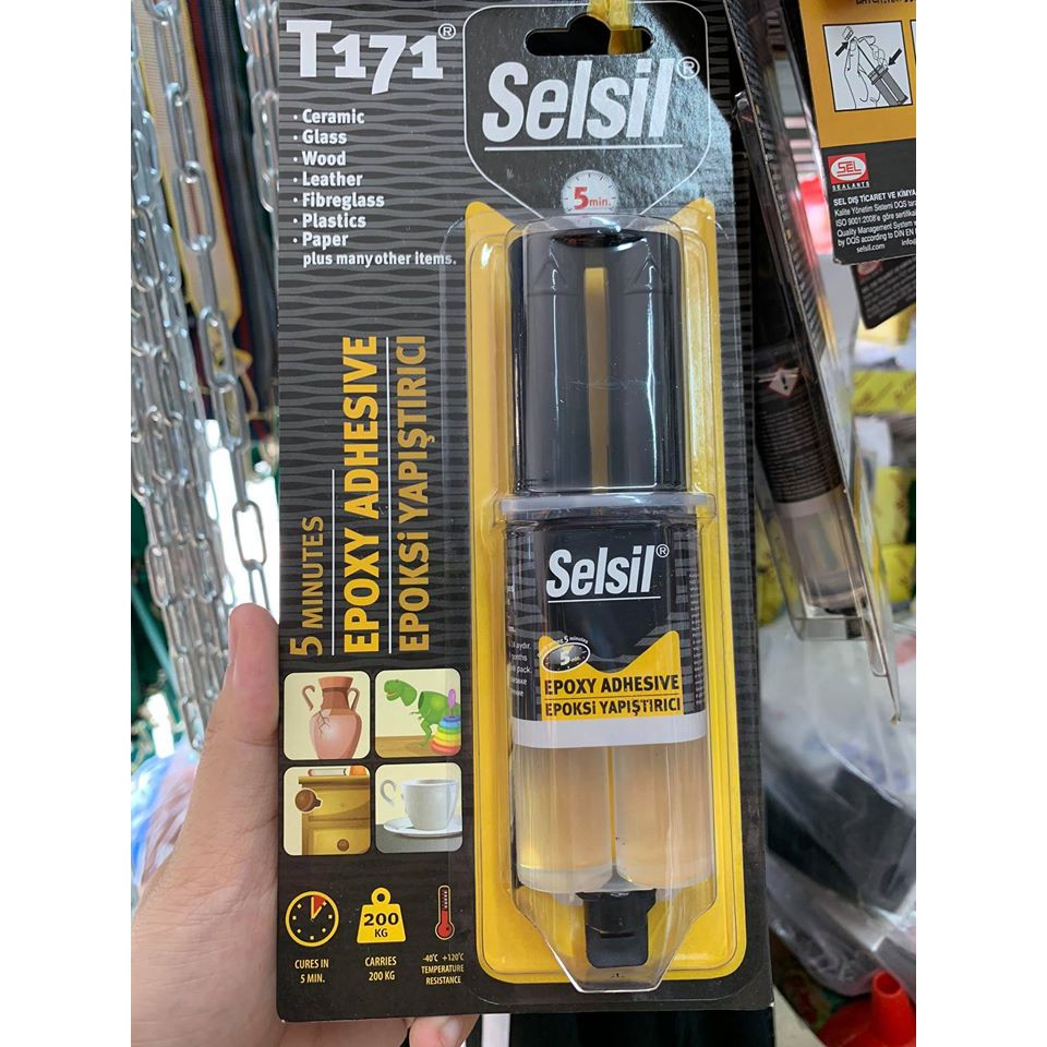 [HCM][Keo AB trong siêu dính]  Selsil T171 Epoxy Syringe 5 Min Multipurpose