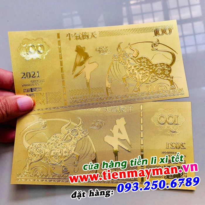 Tiền Lưu Niệm 100 Hình Con Ngựa Mạ Vàng Plastic