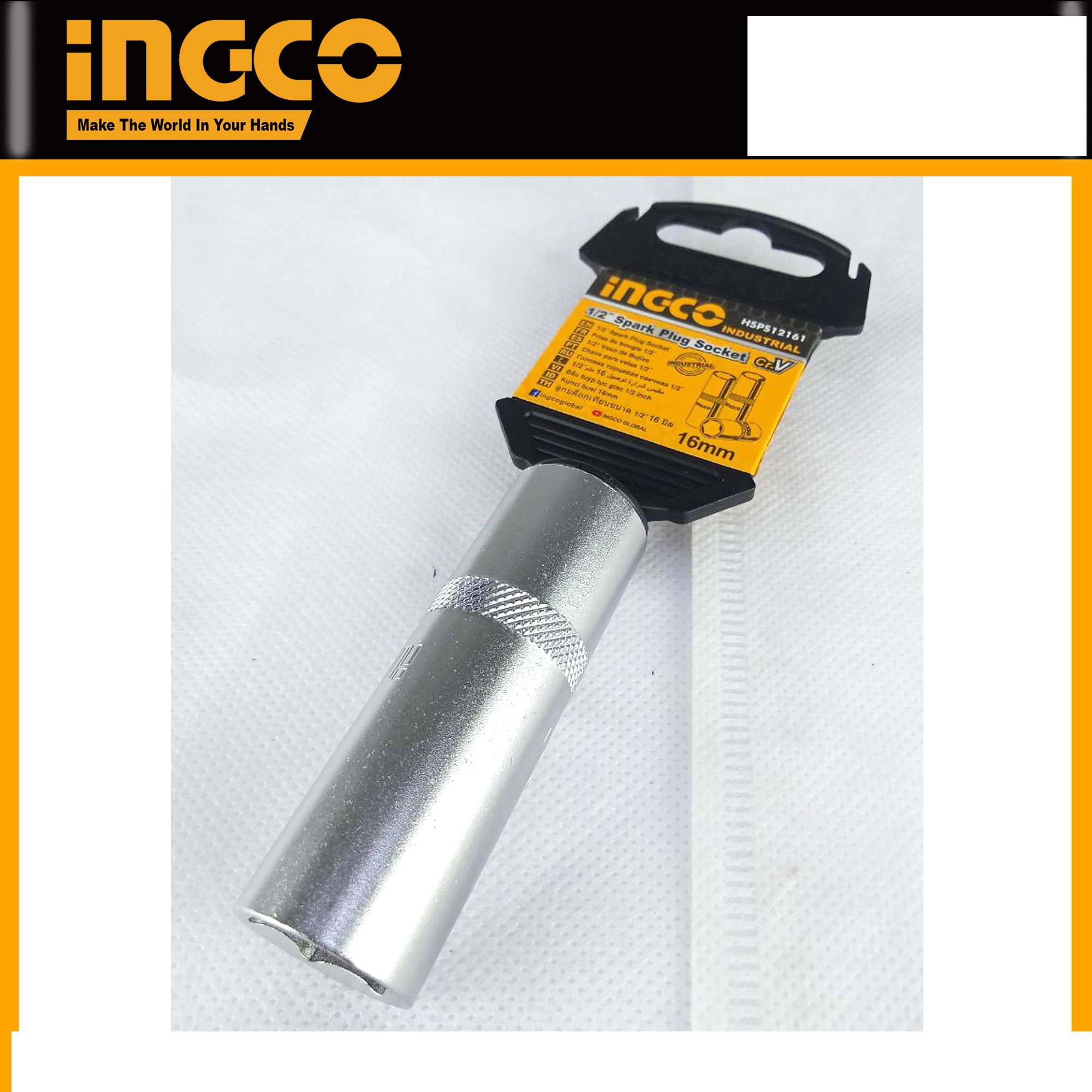 Đầu tuýp mở  bugi 1/2"- 16mm INGCO HSPS12161