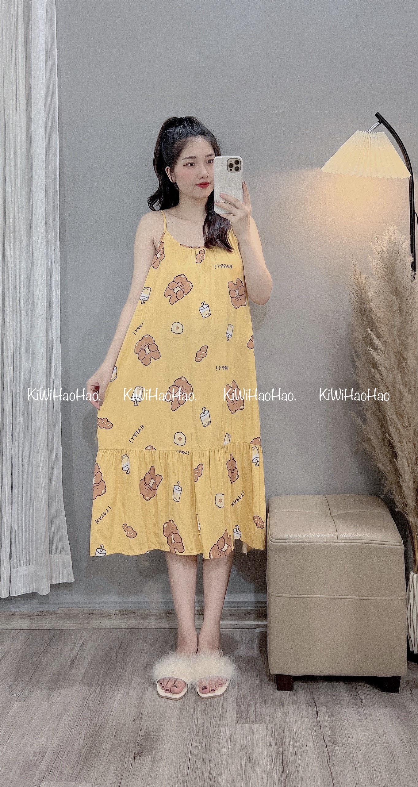 Váy lanh 2 dây chất mát
