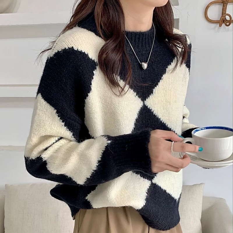 [ Voucher Giảm 50% ] Áo Sweater Dệt Kim Cổ Tròn Dáng Rộng Màu Trơn Thời Trang Thu Đông Phong Cách Hàn Quốc Cho Nữ Xưởng May Thanh Nga SW NU 003