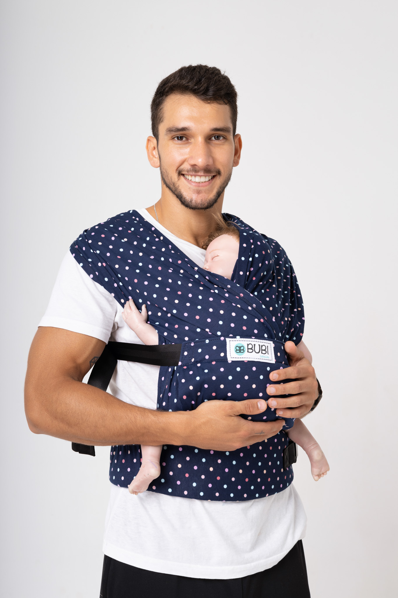 Địu vải BUBI Gen 3 - Chấm bi đa sắc - Cotton