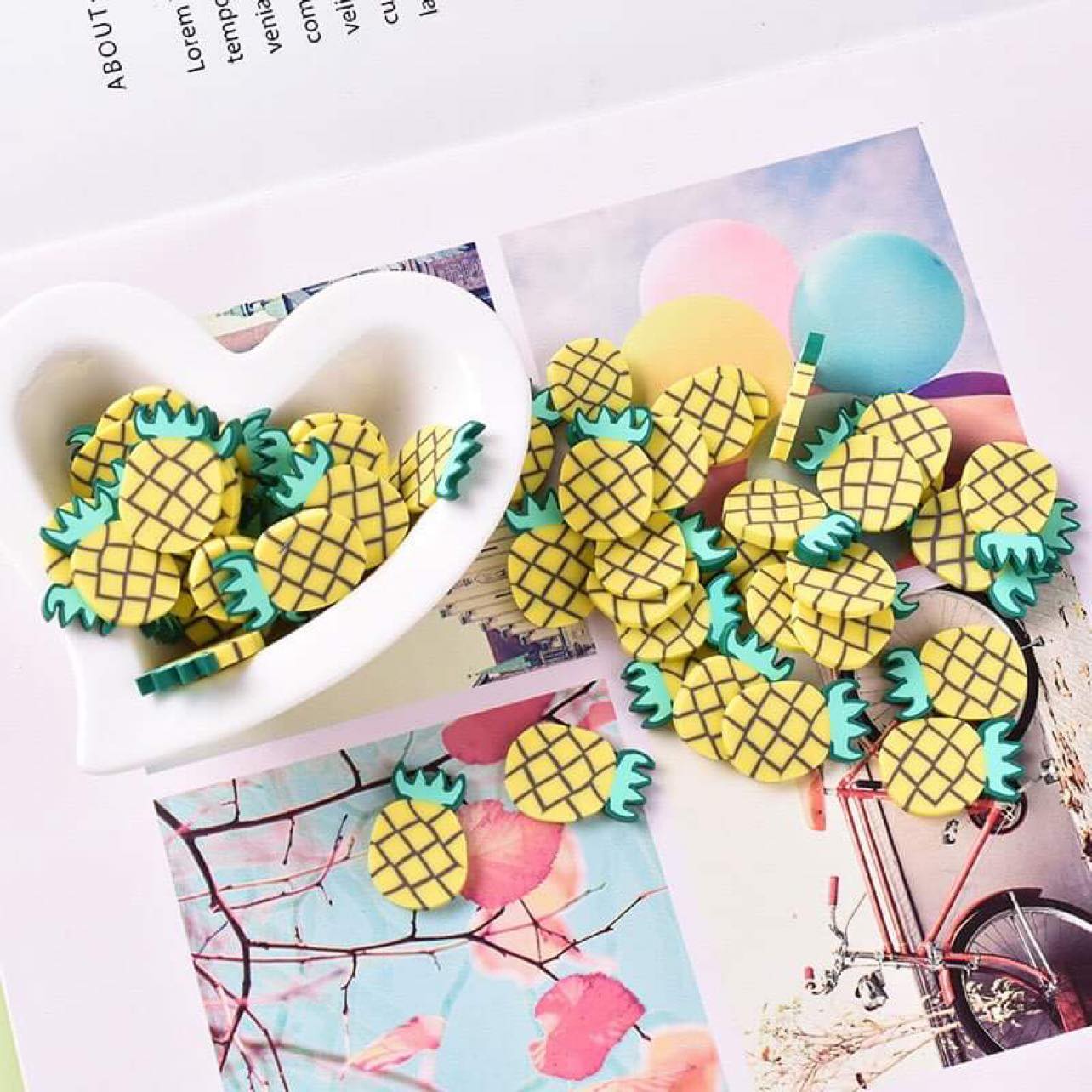 (Khéo tay hay làm) COMBO 10 Charm làm kẹp tóc, dây buộc tóc, nhẫn, trang trí mô hình...