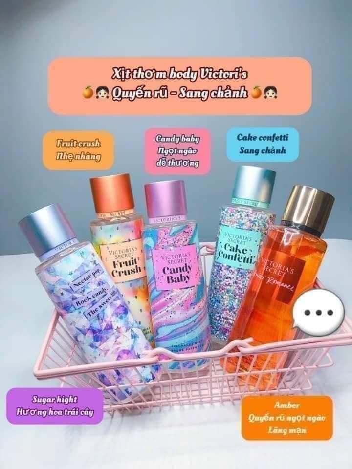 Nnkn0016 xịt thơm body ,xịt thơm toàn thân victoria's secret ❤body mist 250ml - xịt body - giao mùi ngẫu nhiên