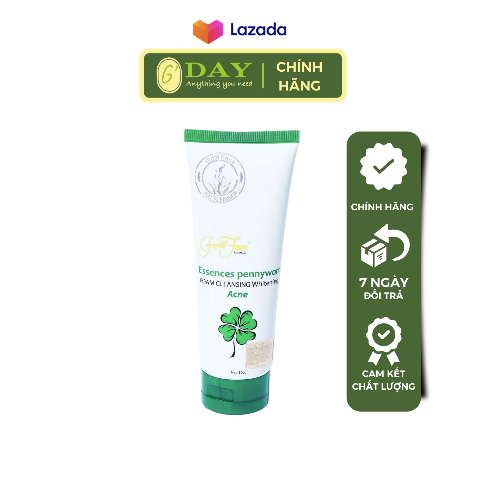 [HCM]Sữa rửa mặt ngừa mụn GoldFace rau má 100g