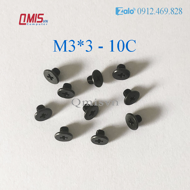 M3*3 - Ốc vít laptop, dùng cho ổ cứng laptop HDD SSD Caddy kích thước M3x3 M3 x 3 mm (Gói 10 con ốc)
