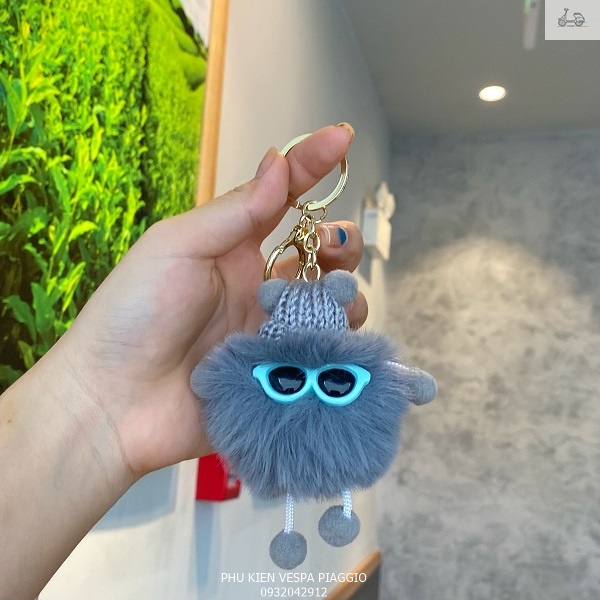 Móc Khóa Búp Bê Lông Thỏ Siêu Mịn
