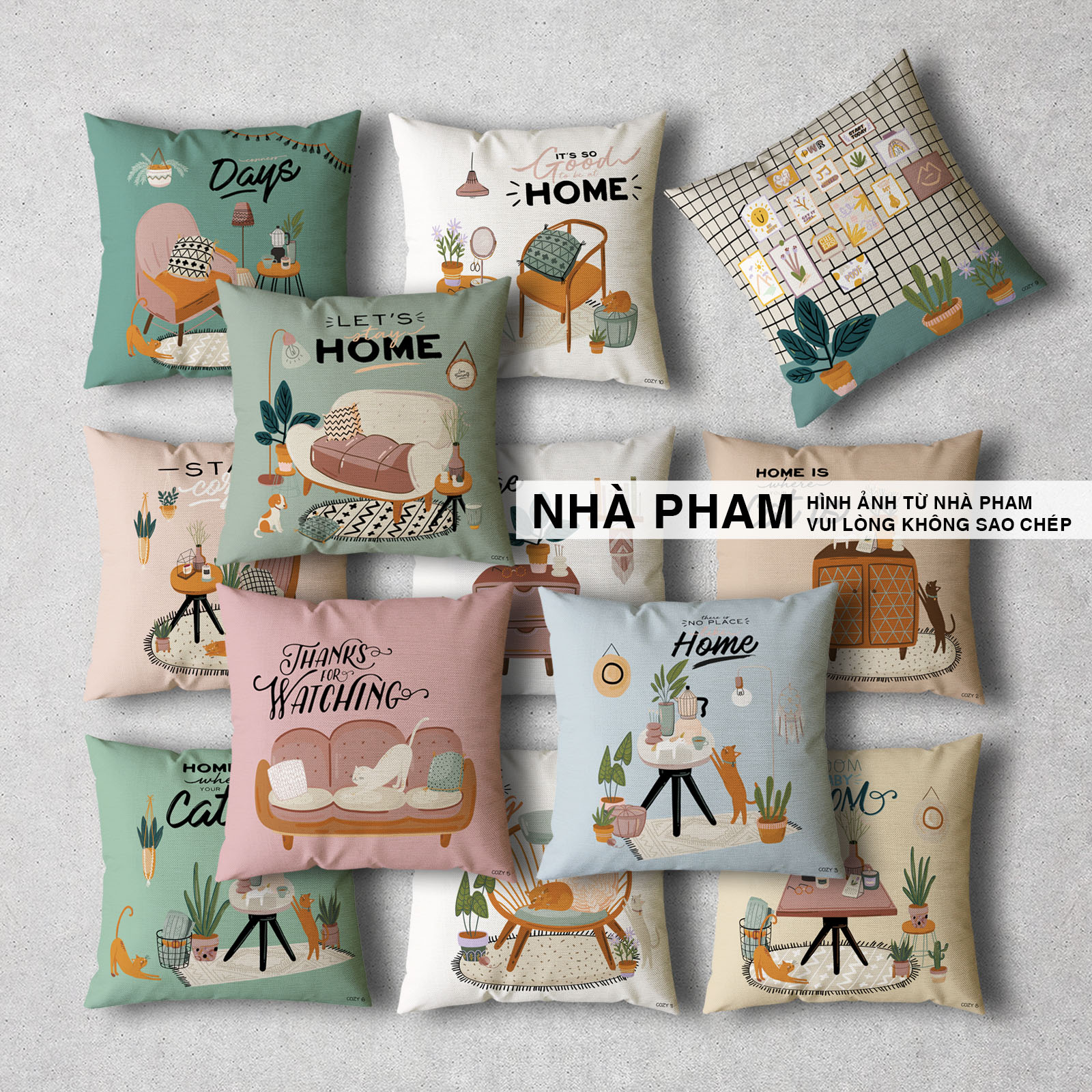 Gối Trang Trí Sofa COZY HOME (No1-No20) (45x45cm)