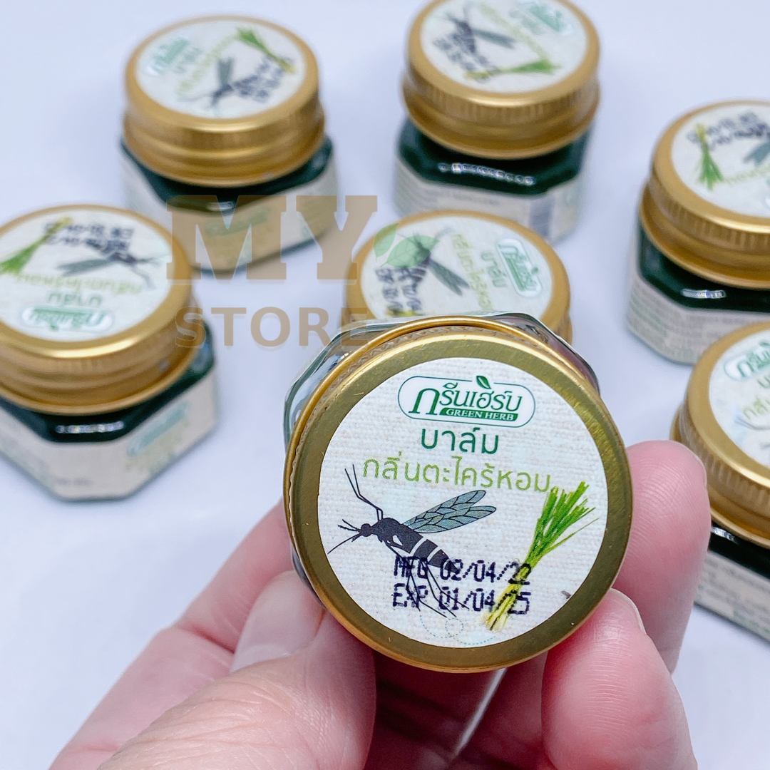 (Chính Hãng) Dầu Cù Là Đuổi Muỗi Green Herb( nắp thiếc) Thái Lan 10g