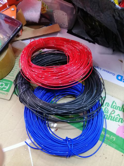 Sét 3 cuộn 50m dây điện(2 cuộn 0.5 ly nhật và 1 cuộn 0.3 của nhật)