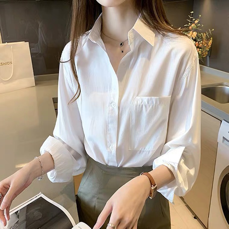 Áo sơ mi trắng nữ ulzzang phom rộng