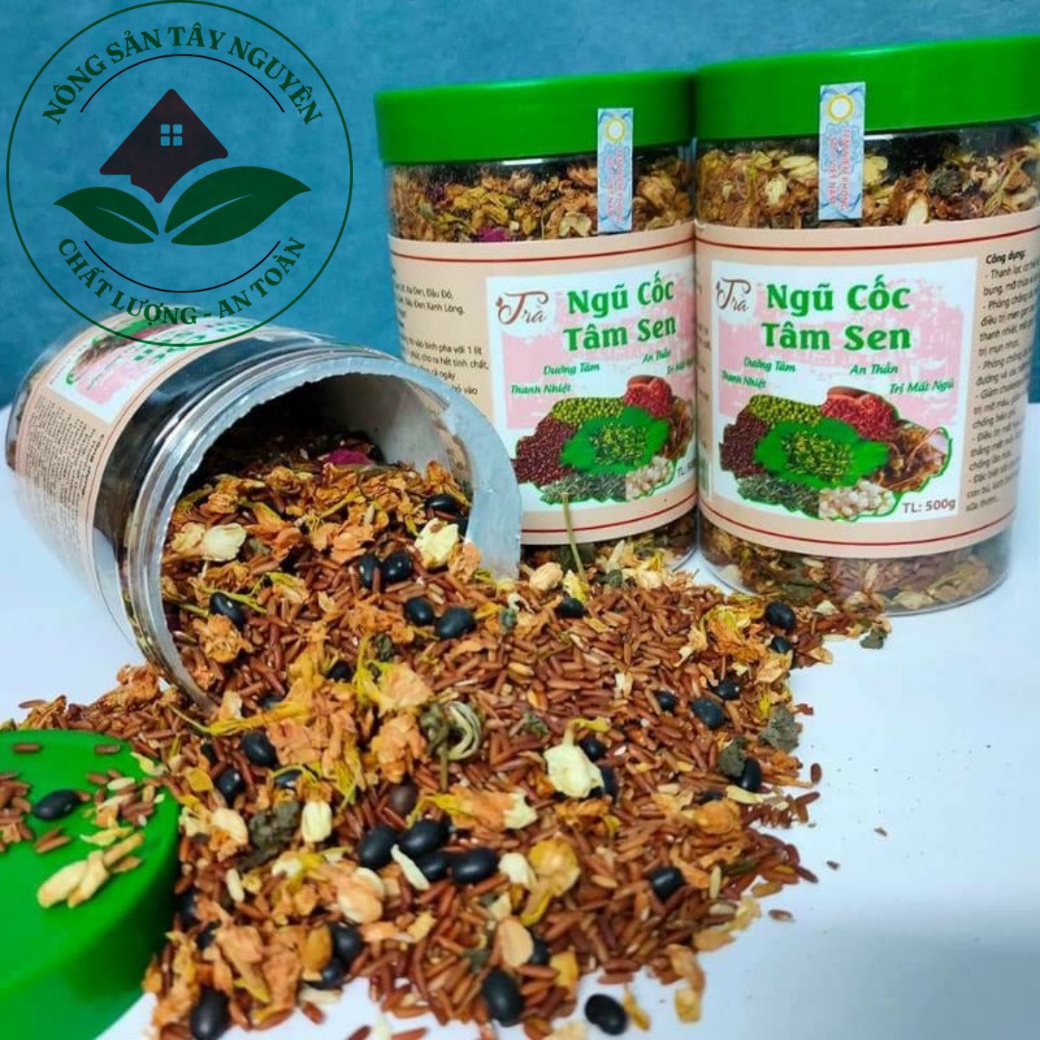 1KG Trà Ngũ Cốc Tâm Sen Mát Gan Giải Nhiệt