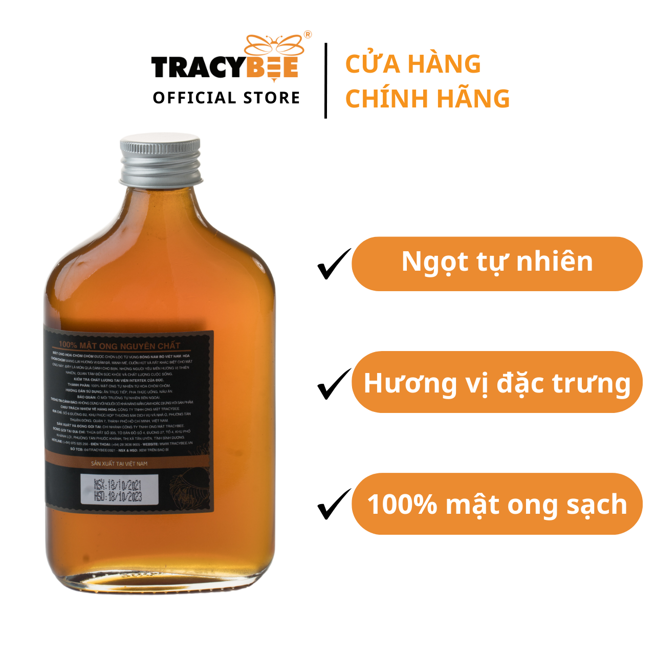 Mật ong hoa chôm chôm Tracybee 350g