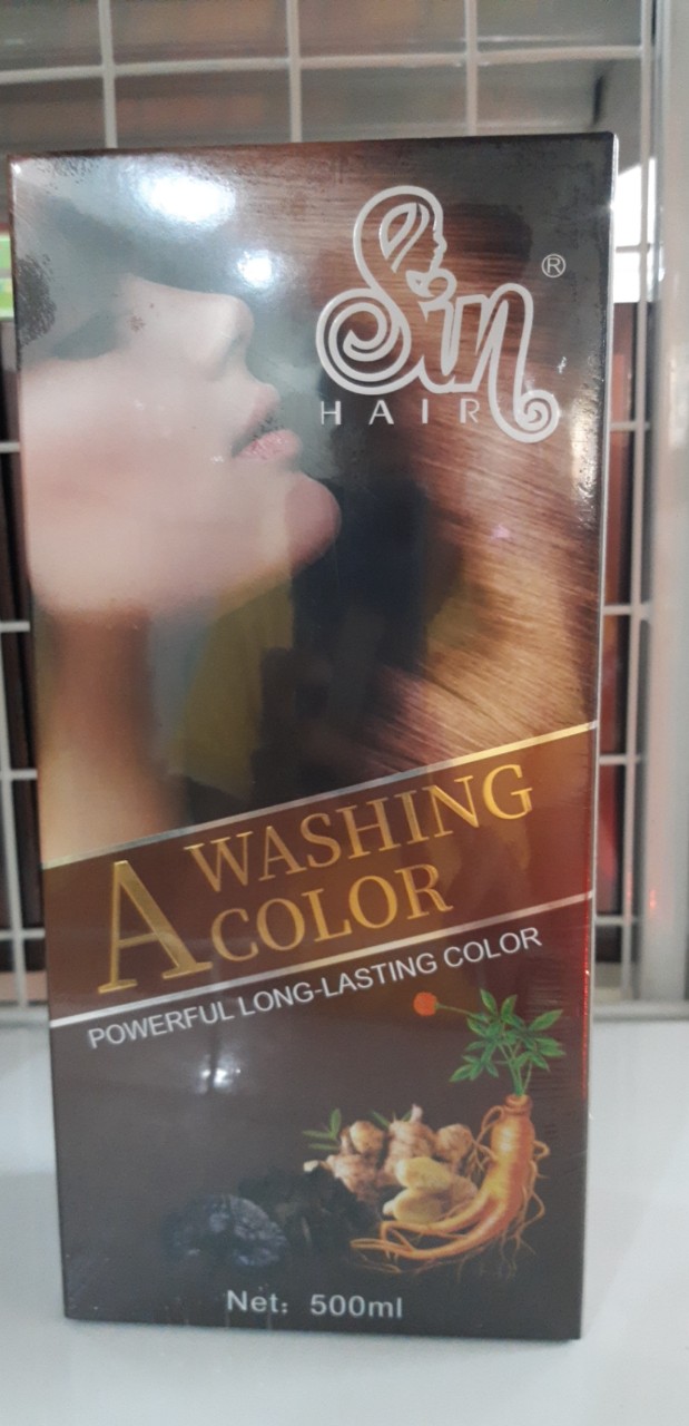 DAU GOI NHUOM TOC SIN HAIR 500ML ( ĐEN/ NÂU)